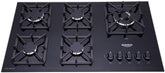 Cooktop a Gás 5 Bocas Preto com Mesa de Vidro e Tripla Chama Dako Diplomata Bivolt - Elegante