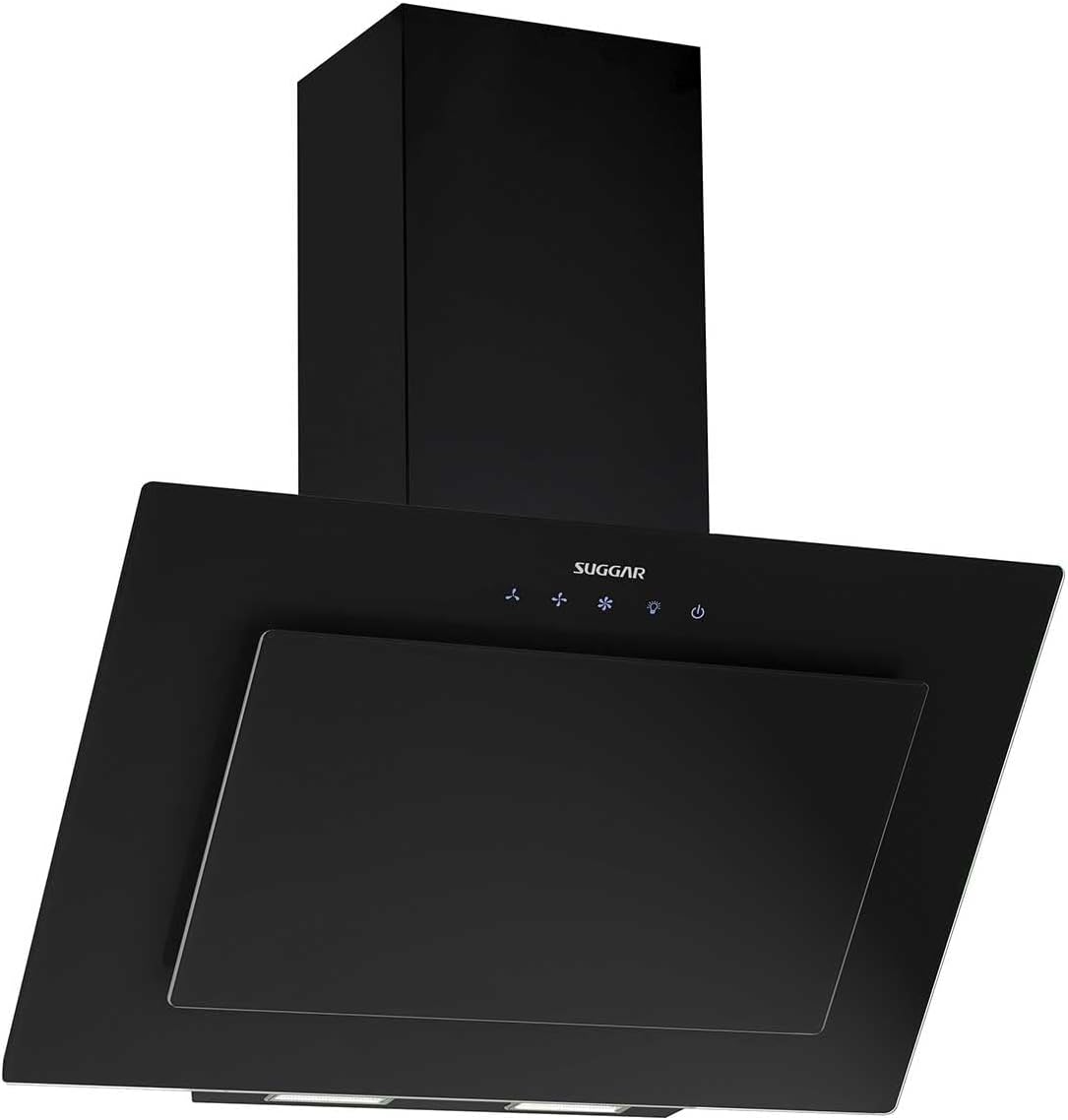 Suggar Coifa de Parede Ônix Vidro Inclinado 90 cm Preta TP1291PT - Elegante