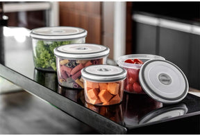 Electrolux Kit Potes de Plástico Hermético Redondo Transparente/Branco 4 unidades - Versátil