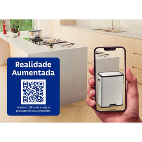 Lixeira Tramontina Octos em Aço Inox com Balde Removível e Pedal 45 L - Moderno