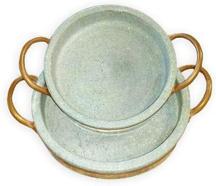 Frigideira Em Pedra Sabão Com Alça De Cobre 20 0 Cm - Elegante