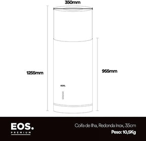 Coifa e Depurador de Ilha Eos 35cm Redonda Eco40ir Inox - Premium