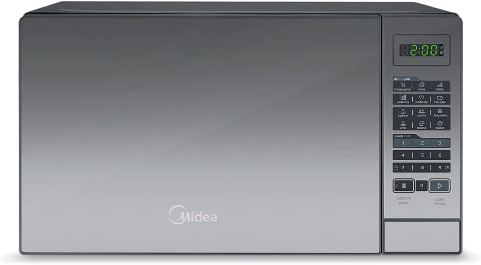 Forno Micro ondas 20L Prata Espelhado Midea 110V ‎ - Moderno