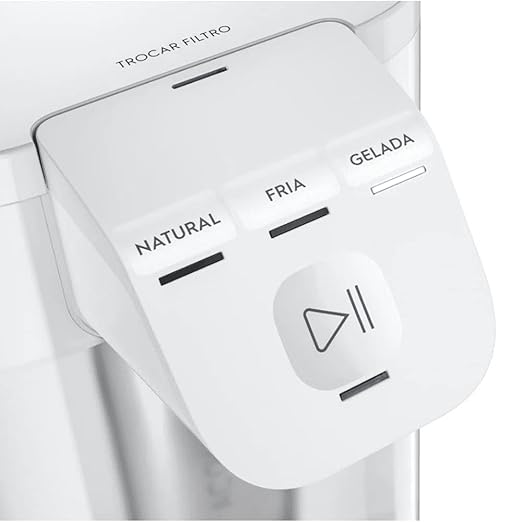 Purificador de Água Gelada Fria e Natural Elétrico Compacto Eletronico placa Electrolux Filtro refil 6 meses ou 3000l Painel Touch Bivolt Branco PE12B - Moderno
