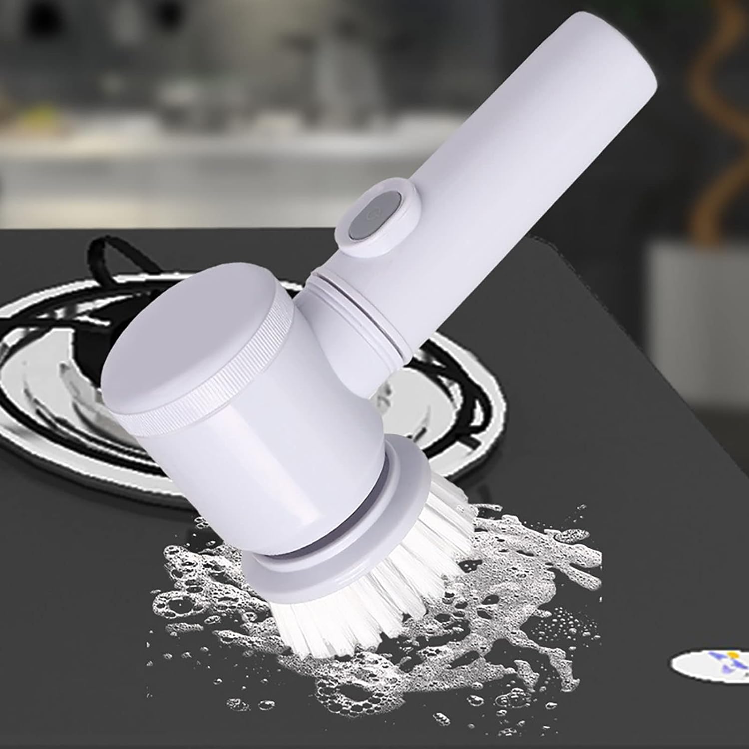 Escova De Limpeza Elétrica Portátil Escova De Limpeza Giratória Elétrica Sem Fio Escova De Limpeza Elétrica Recarregável Com Escova De Limpeza Elétrica De 3 Cabeças. Para Banheiro Piso Vidro E Limpeza Doméstica. - Completo