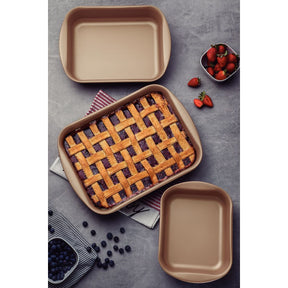 Jogo de Assadeiras Tramontina Brasil em Alumínio com Revestimento Antiaderente Starflon Max Vermelho 3 Peças - Moderno