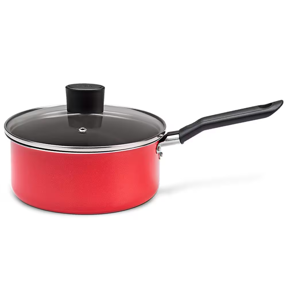 Conjunto de Panelas 10 Peças Brinox Onion em Alumínio e Revestimento Antiaderente com Wok e Utensílios Vermelho - Completo