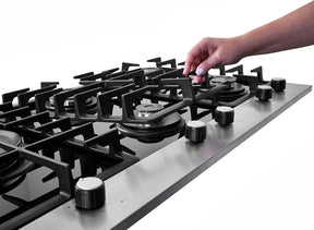 Cooktop à Gás Fischer 5 Bocas Platinium Mesa Vidro Preto 33810 92122 - Elegante