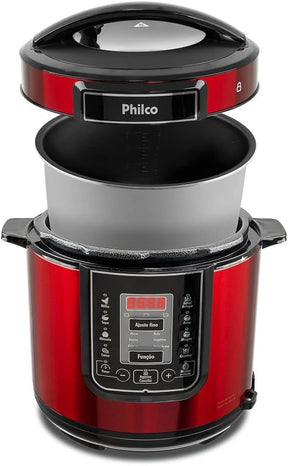 Panela de pressão Digital inox red ppp01 6L Vermelho 110v Philco - Moderno