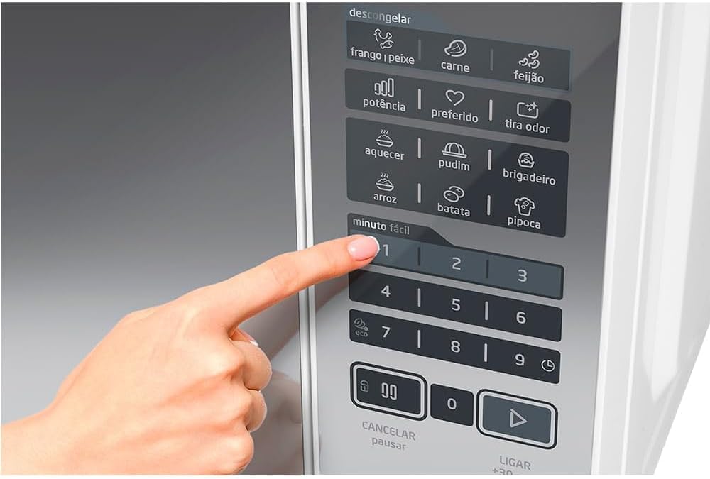 Forno Micro ondas 20L Branco Espelhado Midea 127V MRAM21 - Moderno