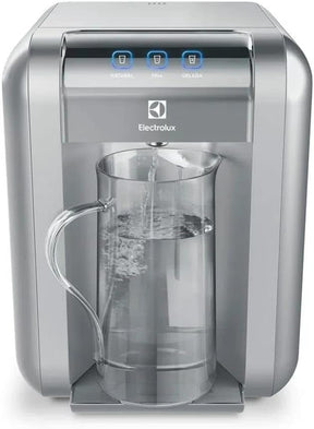 Purificador de Água Gelada Fria e Natural Elétrico Compacto Eletronico placa Electrolux cinza prata com Painel Touch Bivolt PE11X - Premium