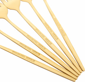 Conjunto De Talheres Aço Inoxidável 24 Pcs Faqueiros Kits (Dourado) - Versátil