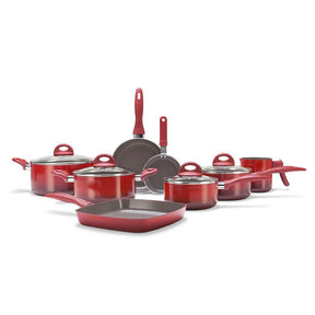 Conjunto de panelas 8 peças ceramic life smart plus vermelha Brinox - Moderno