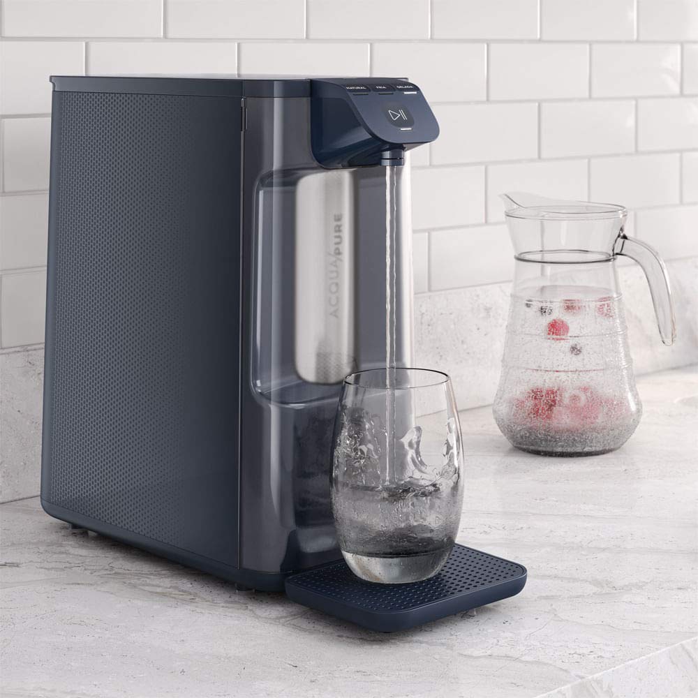 Eletrolux Purificador de água Gelada Fria e Natural Elétrico Compacto Pure 4x Azul (PE12A) - Moderno