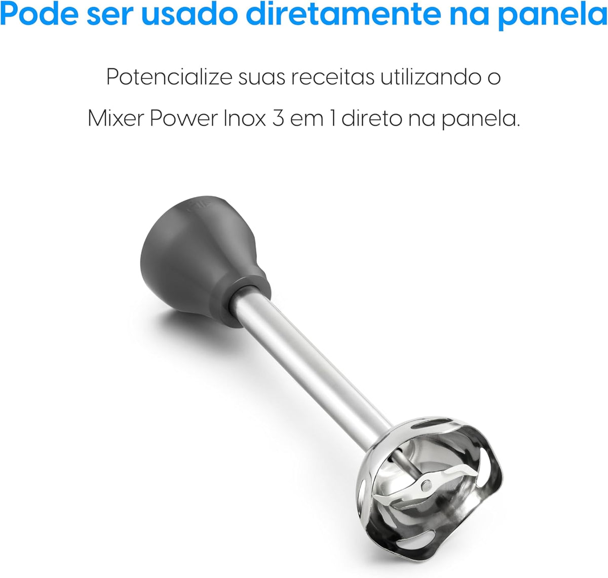 Mixer Power Inox 3 em 1 600W Elgin Lunar 110V Mixer triturador e batedor - Premium