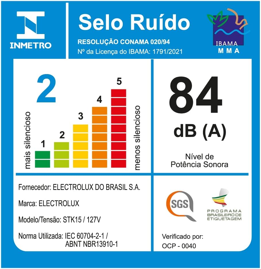 Electrolux Aspirador pó vertical com fio portátil de mão 2 em 1 potente 1450W cabo 6m capacidade 1 6L filtro HEPA Electrolux STK15 127V Cinza Urban Grey STK - Alta Performance