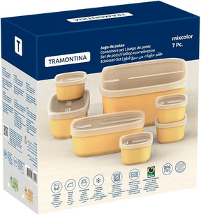Conjunto de Potes Tramontina MixColor 7 Peças Pêssego - Elegante
