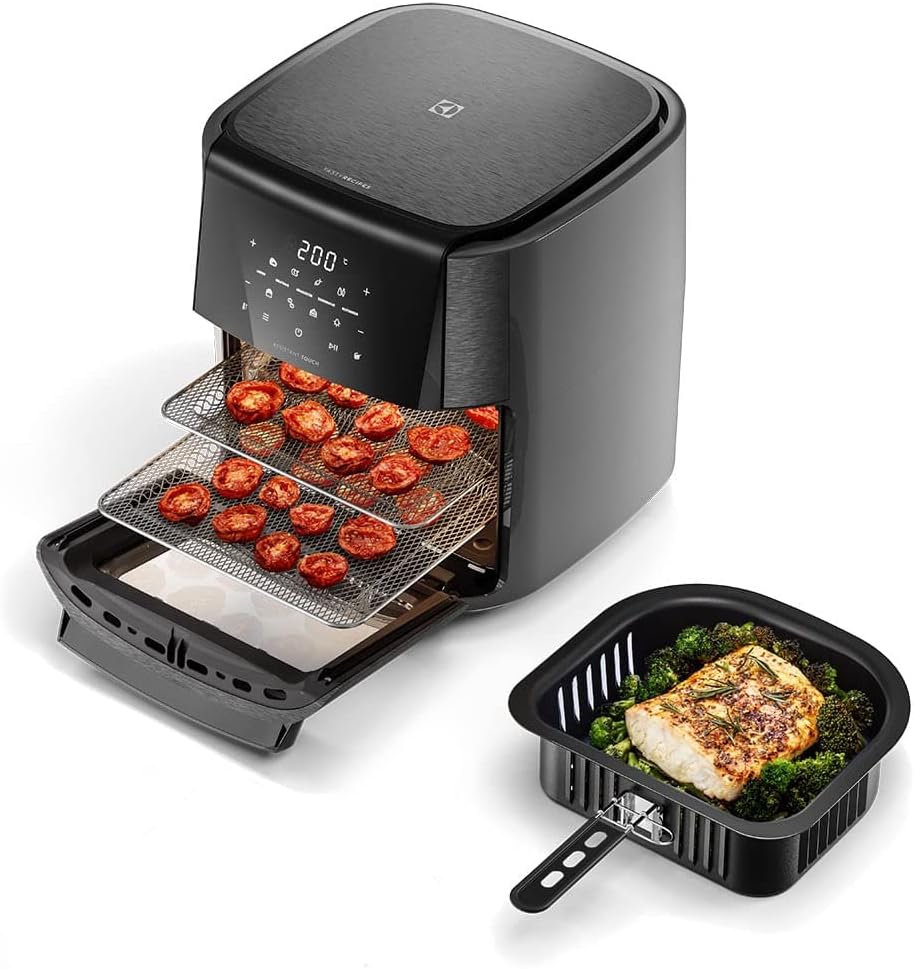 Electrolux por Rita Lobo EAF90 Grafite Fritadeira Elétrica sem oleo Airfryer 12L digital receita programada 2 bandejas espeto giratório 1700W - Eficiente