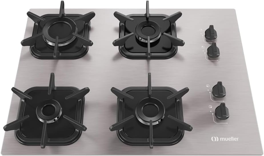Cooktop Mueller 4 Bocas de Alumínio com Queimador Ultra Chama MCG4BK - Premium
