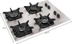 Cooktop Mueller 4 Bocas de Alumínio com Queimador Ultra Chama MCG4BK - Premium