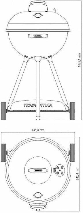 Tcp 56L Churrasqueira a Carvão Tramontina Preto - Elegante