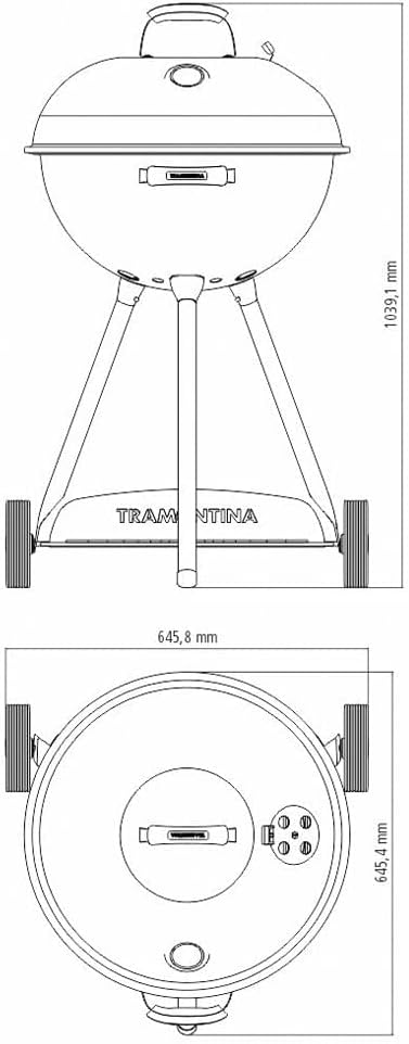 Tcp 56L Churrasqueira a Carvão Tramontina Preto - Elegante