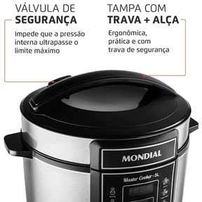 Panela Elétrica de Pressão Mondial Digital Master Cooker PE 38 5L Preta - Eficiente