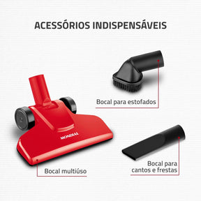 Aspirador de Pó Turbo Cycle Mondial Vermelho/Preto 1100W 220V AP 36 - Elegante