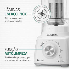Liquidificador Mondial Turbo Power Branco 550W 2 2 L L 99 FB - Elegante