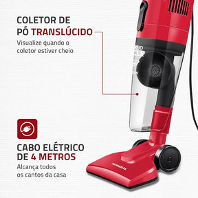 Aspirador de Pó Turbo Cycle Mondial Vermelho/Preto 1100W 220V AP 36 - Elegante