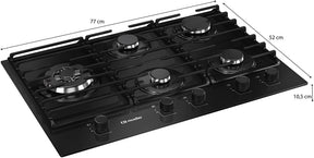 Cooktop Mueller 5 Bocas 77cm com Grade Dupla MCG5BM Bivolt - Elegante
