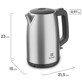 Chaleira Elétrica Electrolux Experience EEK25 1 7L Aço Escovado - Completo