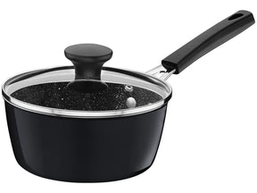 Jogo de Panelas Tramontina Glenz em Alumínio com Revestimento Interno em Starflon Crystals e Externo Esmaltado Preto 05 Peças - Alta Performance