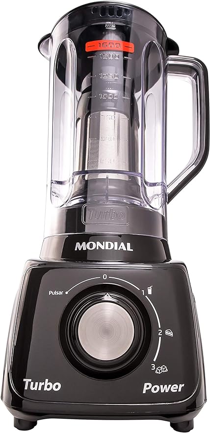 Liquidificador Mondial Turbo Power Preto 550W Preto 2 2 L L 99 FB - Elegante