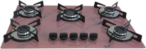 Cooktop Premium 5 bocas Ultra chama Marmorizado Rosa Chamalar Bivolt. - Exclusivo