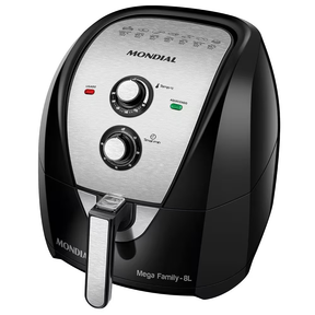 Fritadeira Elétrica Sem Óleo Air Fryer Mondial Mega Family AFN 80 BI 8L – Preta/Inox - Elegante