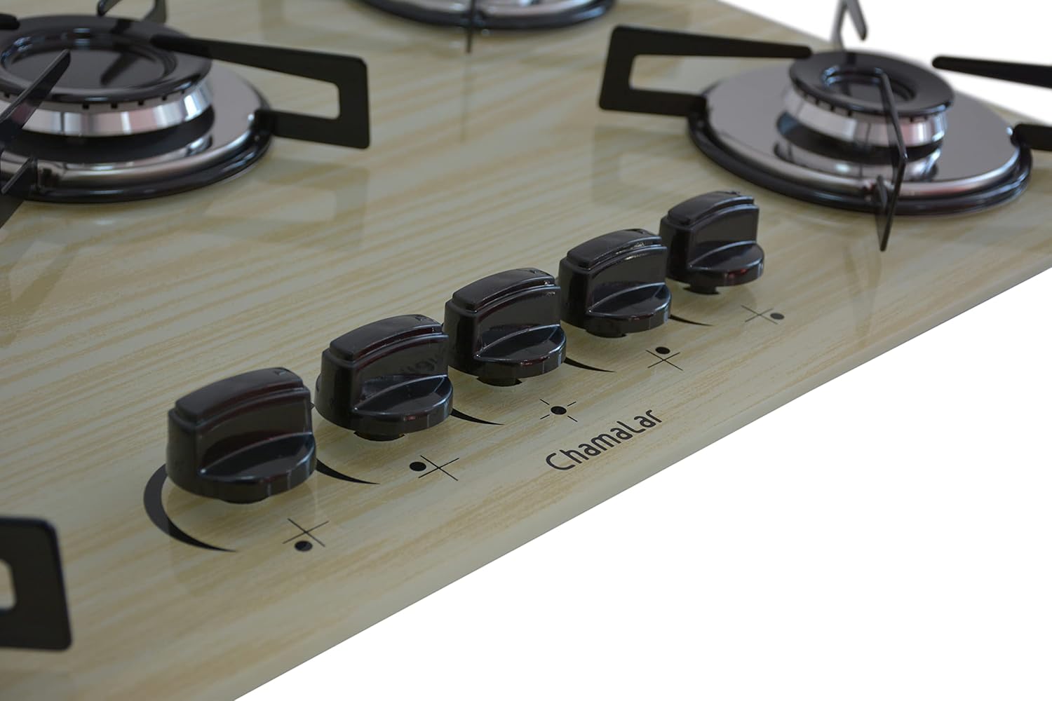 Cooktop Premium 5 Bocas Ultra Chama Amadeirado Claro Chamalar Bivolt - Moderno