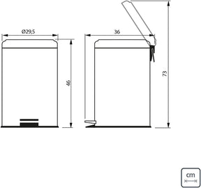 Lixeira com Pedal em Aço Acabamento Polido Tramontina Inox 20Litros - Premium