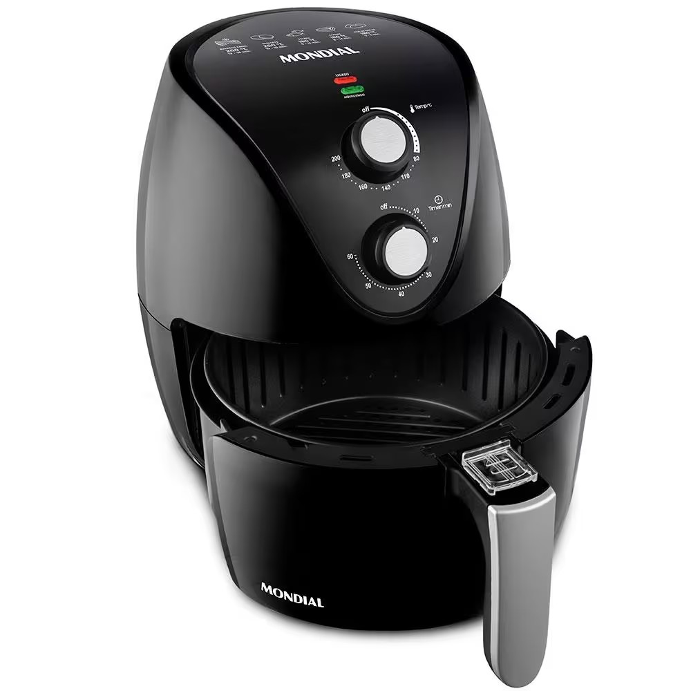 Fritadeira Elétrica Sem Óleo Air Fryer Mondial New Pratic AF31 3 5 L – Preto - Elegante