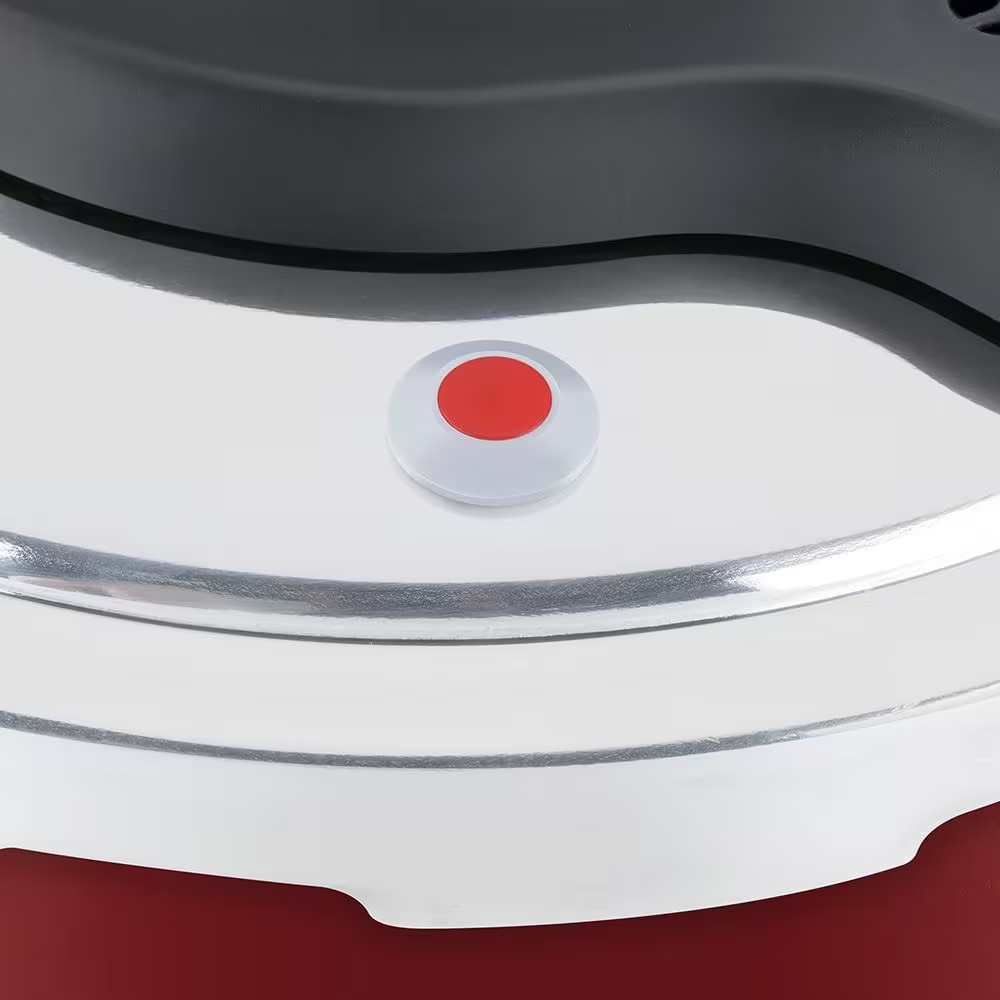 Panela de Pressão 4 5 L Rochedo Clipso Fechamento Externo em Alumínio com Revestimento Antiaderente e 5 Sistemas de Segurança Vermelha - Versátil