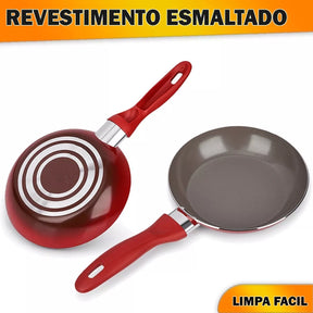 Conjunto de panelas 8 peças ceramic life smart plus vermelha Brinox - Moderno