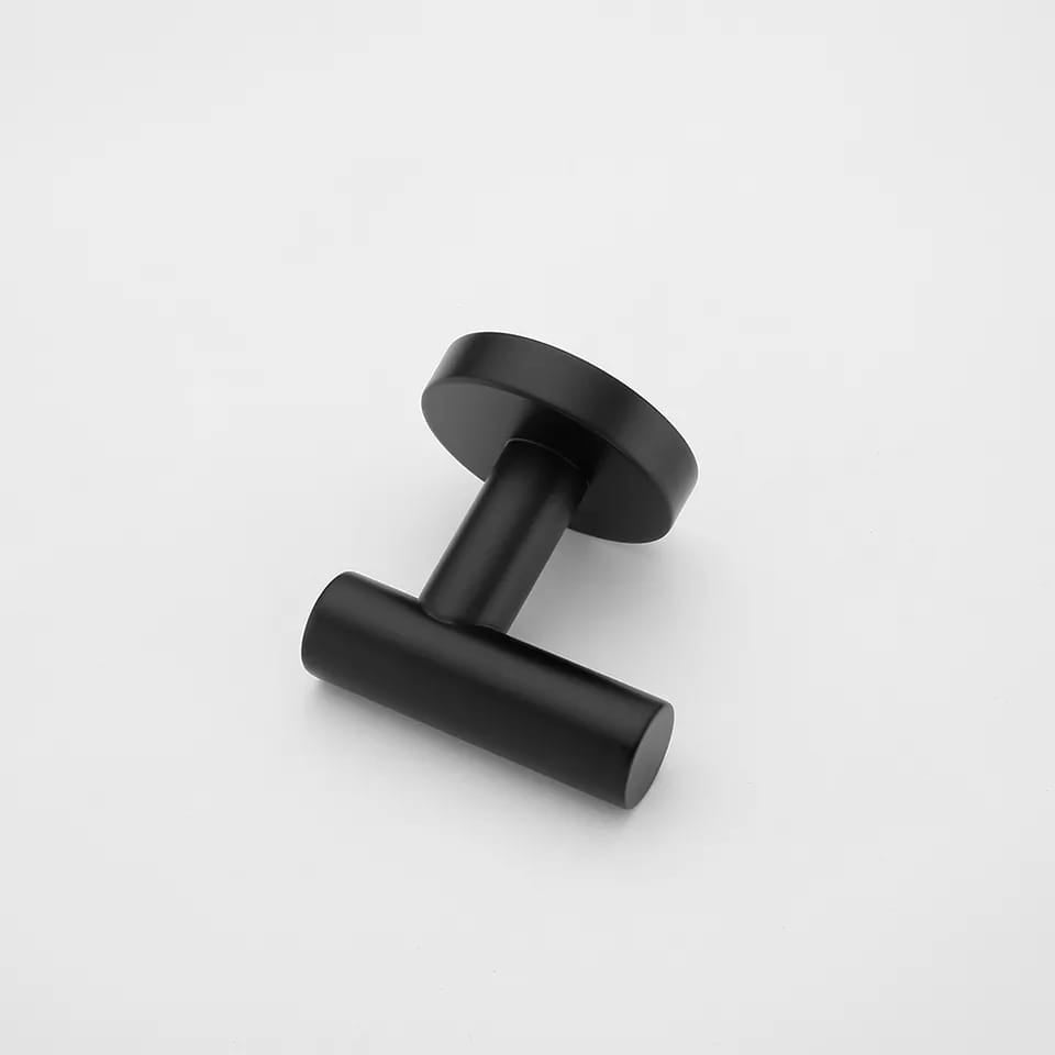 Toalheiro Porta Toalha de Rosto Banheiro com Ventosa 25cm Preto Fosco - Moderno