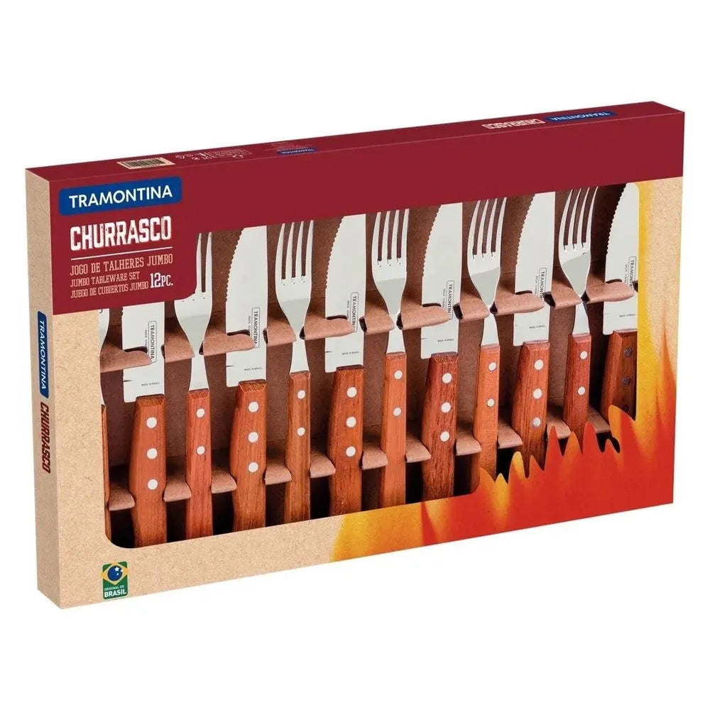 JOGO CHURRASCO INOX 12PC DYNAMIC - Elegante